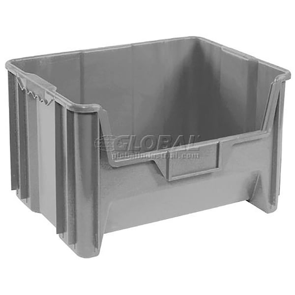 Global Industrial Storage Bin, Plastic, Gray, 19-7/8 in W 752397GY - main